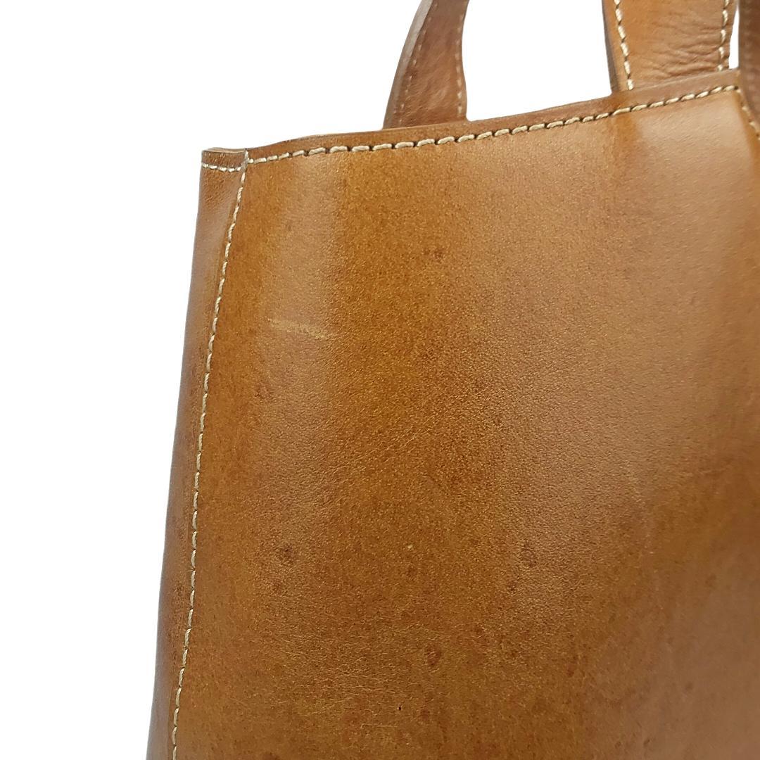 キタムラ Kitamura ハンドバッグ トートバッグ レザー キャメル Kロゴ — image 4