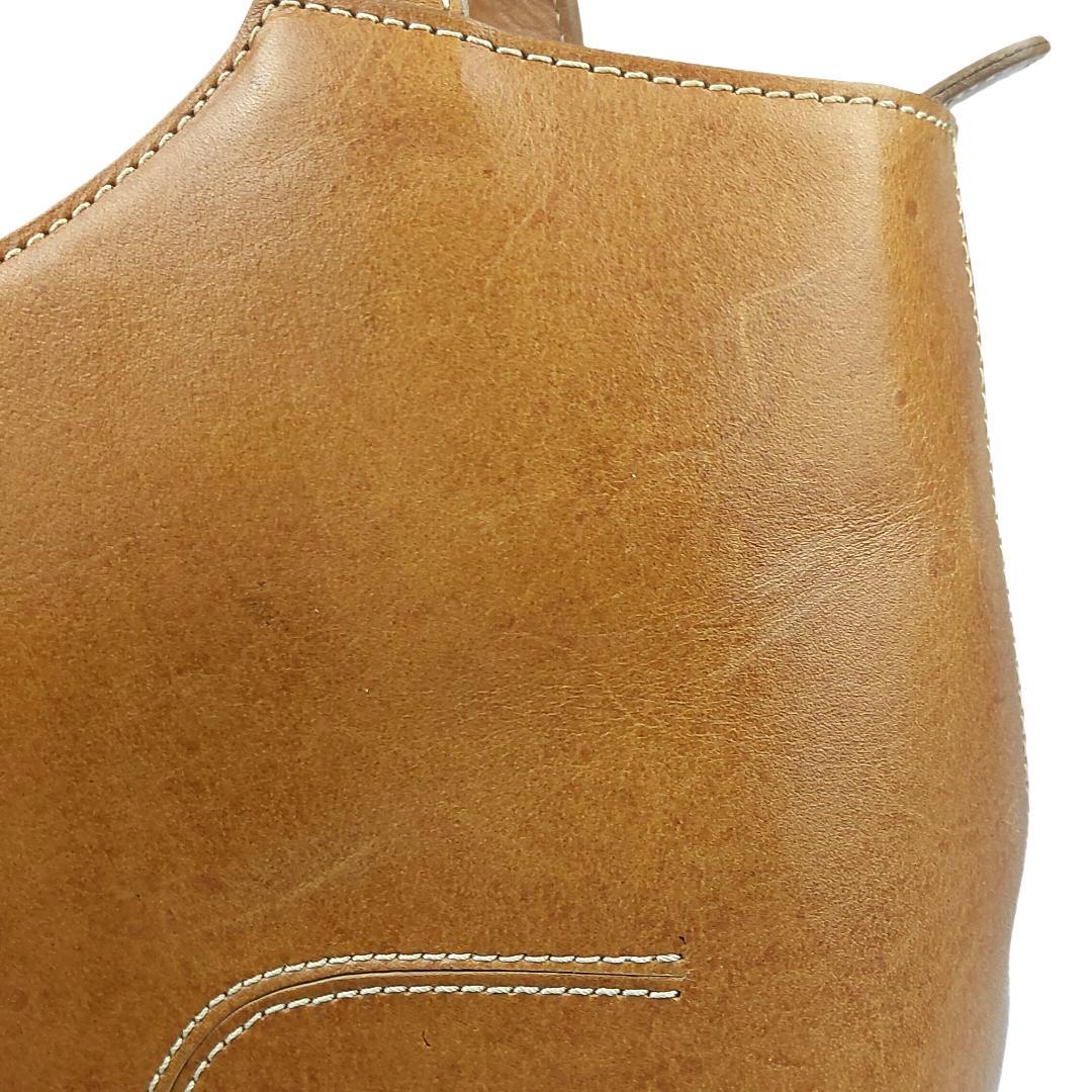 キタムラ Kitamura ハンドバッグ トートバッグ レザー キャメル Kロゴ — image 5