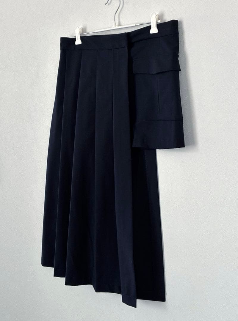 【極美品】ZARAザラ／アシンメトリー ボックス プリーツ スカート 黒 M — image 5