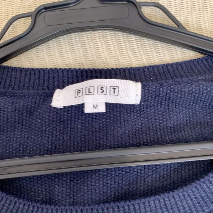 PLST プラステ　メンズ　ニット　セーター　ネイビー　星　薄手 — image 3