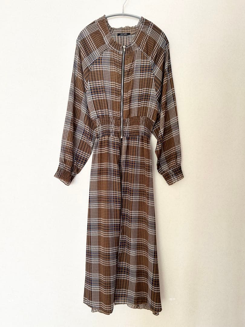 【美品】non-hedge トップス ドレープ チェック 春 夏 秋 — image 2