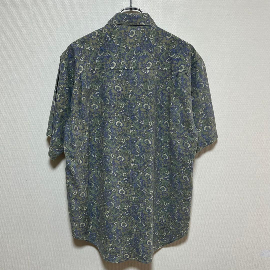 PERMIT DENIM ペイズリー ボタニカル 総柄 半袖シャツ グリーン S — image 2