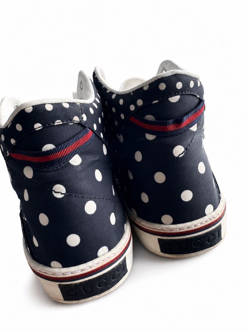 GUCCI ドット柄 ハイカットスニーカー ネイビー — image 3