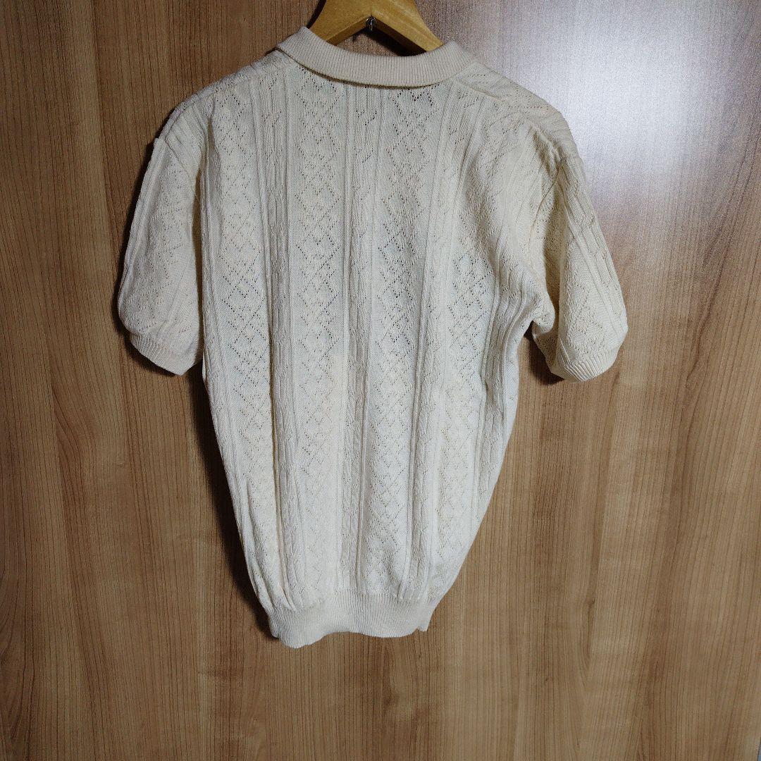 RR様専用アイボリー 編み込み模様 ポロシャツ 半袖 — image 2