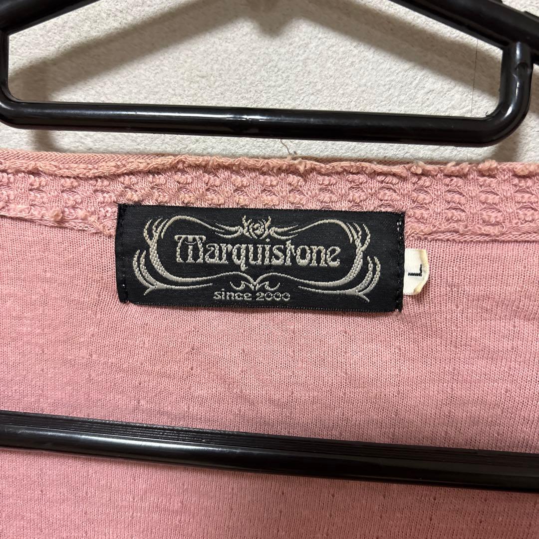 marquistone くすみピンク　コットン　ワッフル　ニット　カットソー — image 2