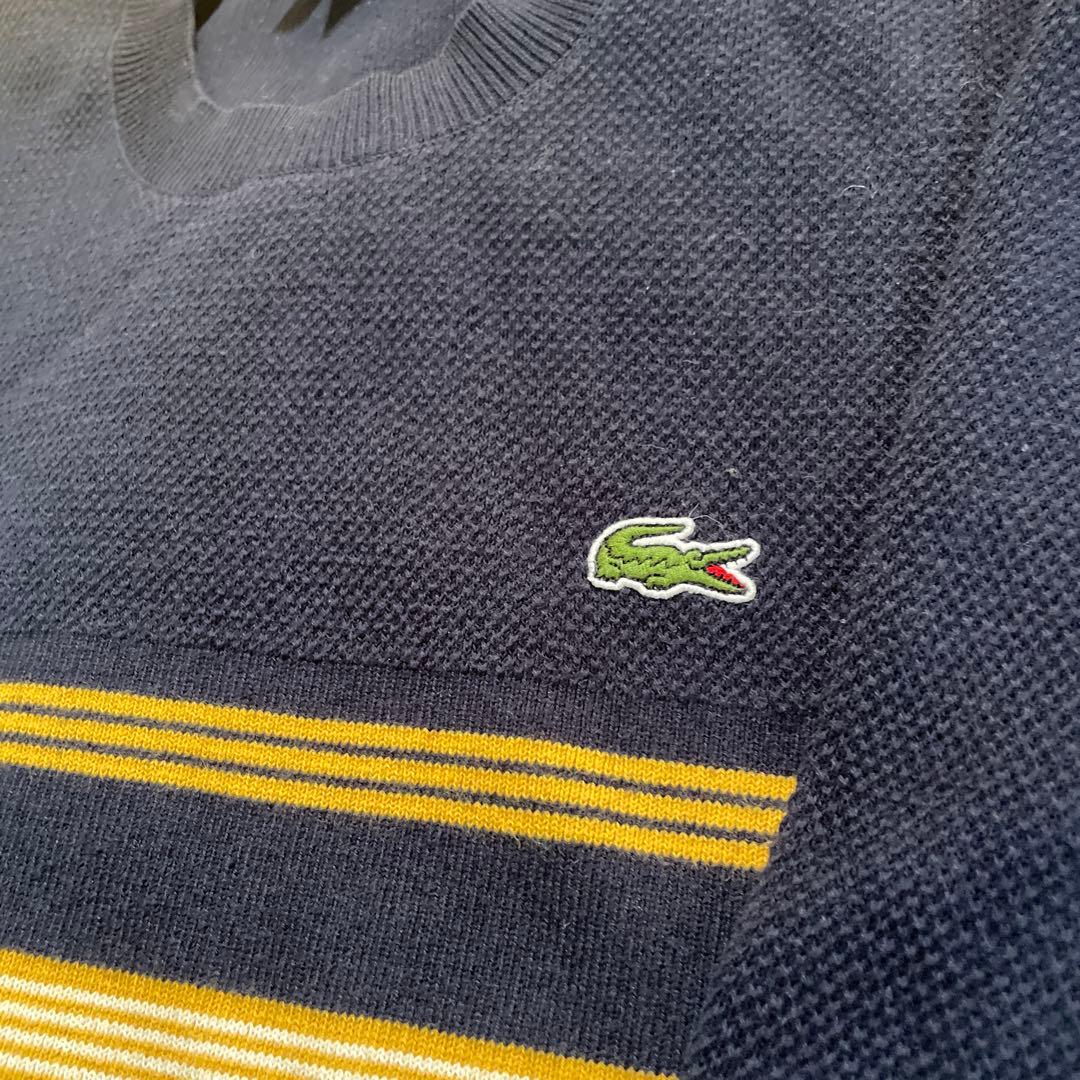 LACOSTE ネイビー ストライプ セーター — image 2