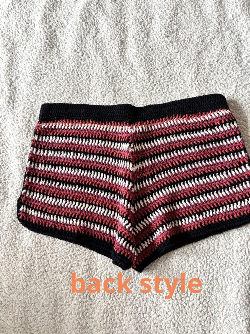 FOREVER21 クロシェニット ショートパンツ ボーダー柄 L 新品タグ付き — image 2