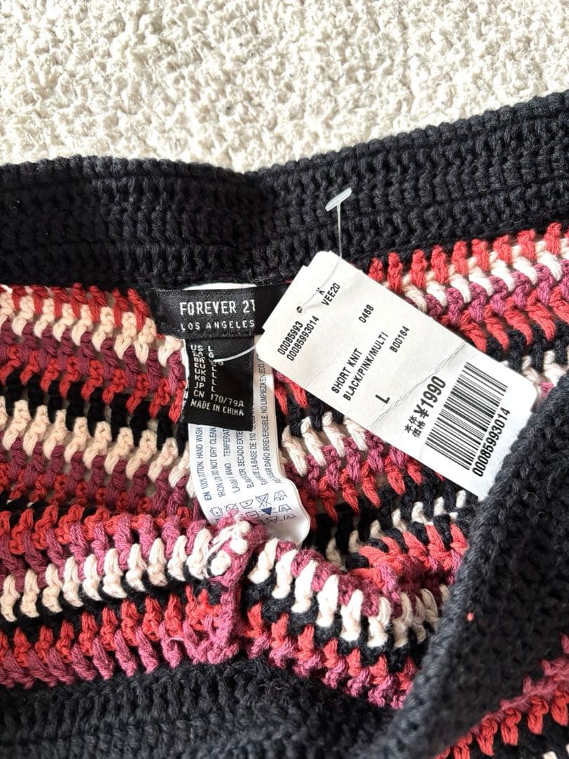 FOREVER21 クロシェニット ショートパンツ ボーダー柄 L 新品タグ付き — image 4