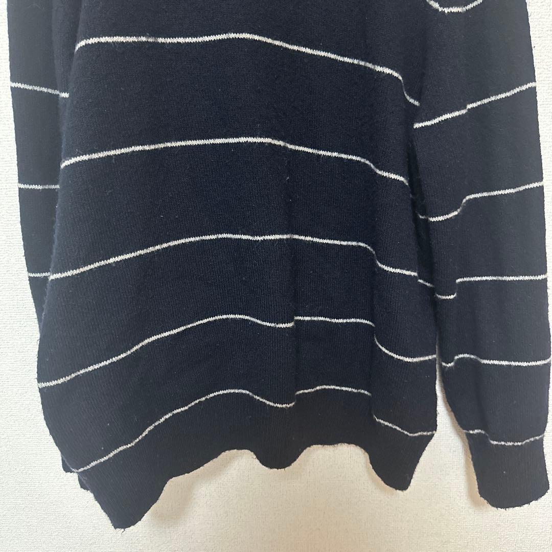 ㉟即日発送‼️H&M クルーネックニット ボーダー柄 ネイビーオーバーサイズ — image 3