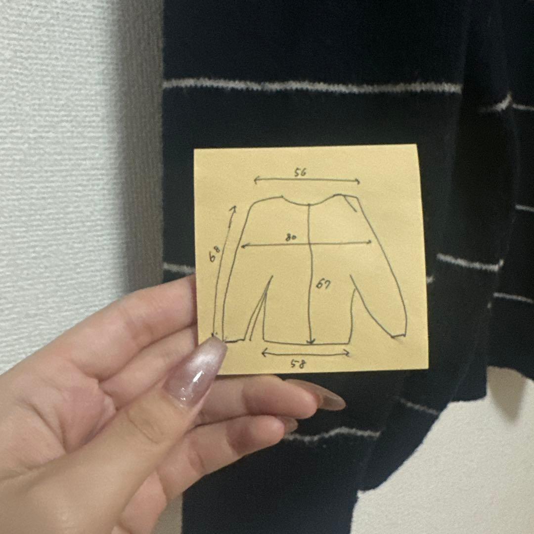 ㉟即日発送‼️H&M クルーネックニット ボーダー柄 ネイビーオーバーサイズ — image 5