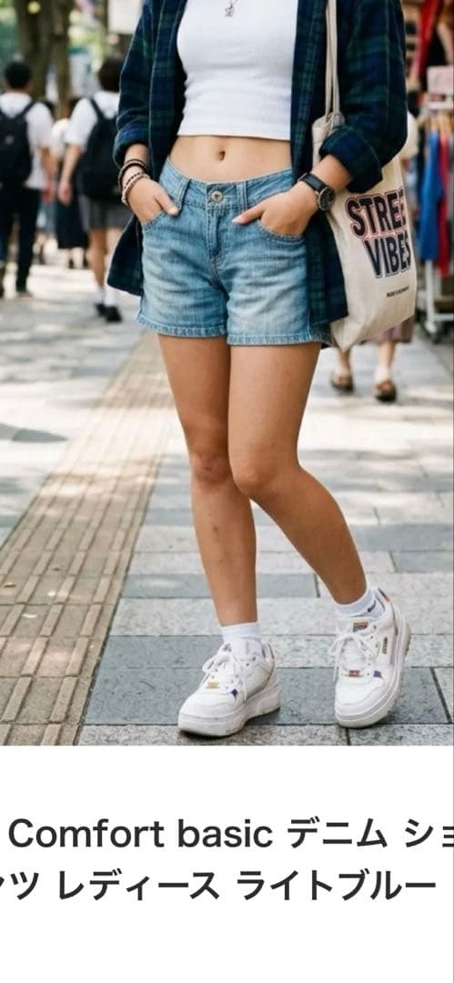Comfort basic デニムショートパンツ ライトブルー　ハーフパンツＬ — image 3