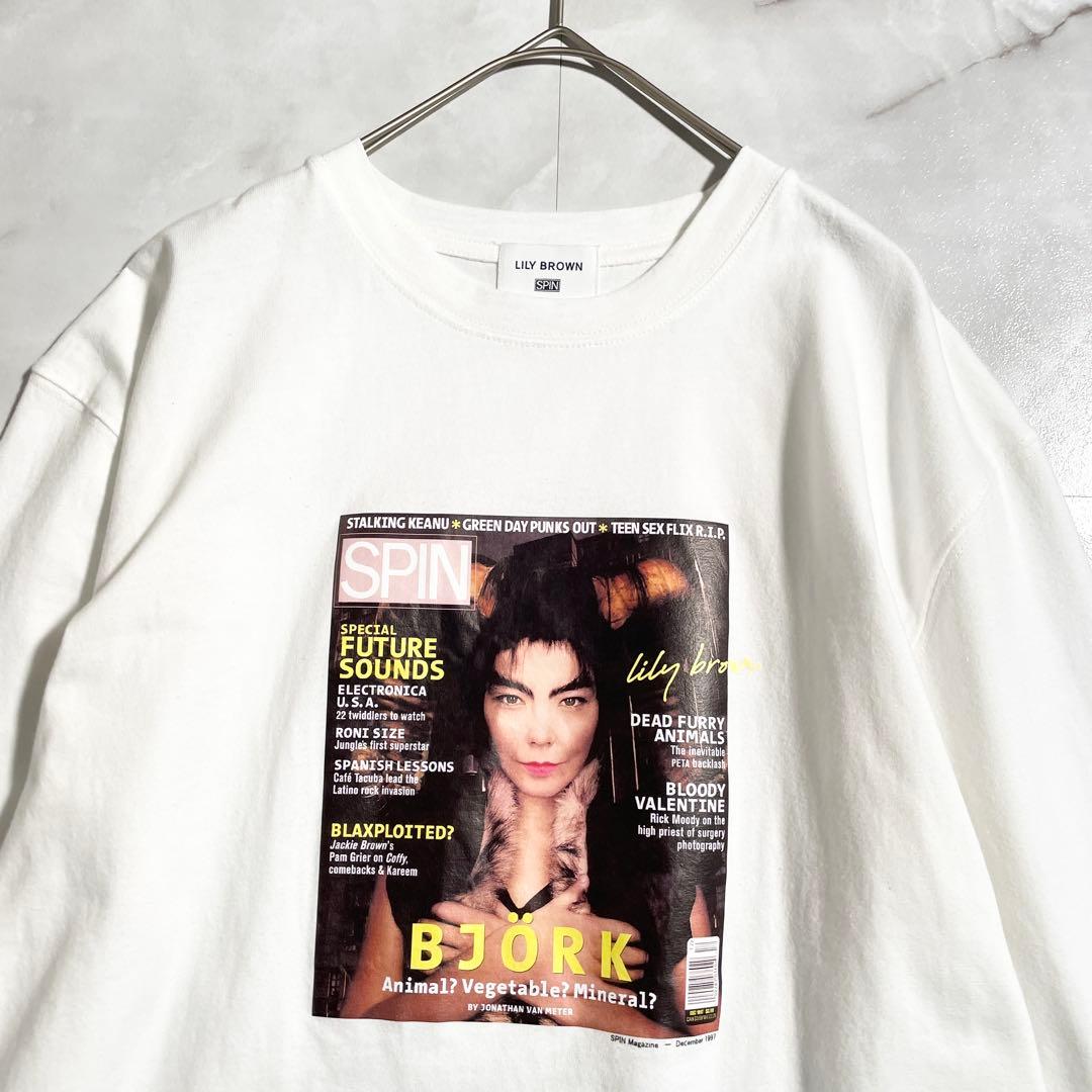 M19174 極美品　リリーブラウン×スピン　ロングスリーブTシャツ　白　F — image 3