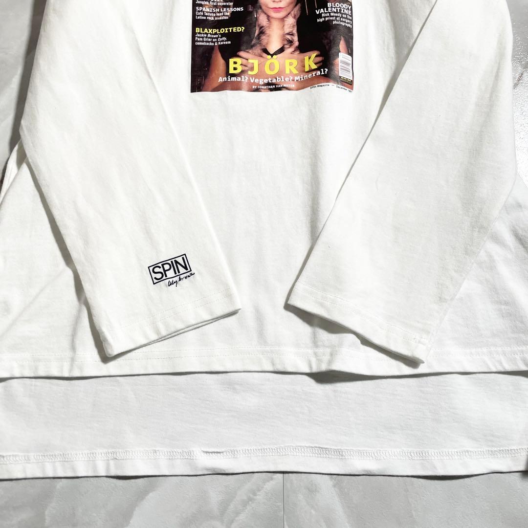 M19174 極美品　リリーブラウン×スピン　ロングスリーブTシャツ　白　F — image 4