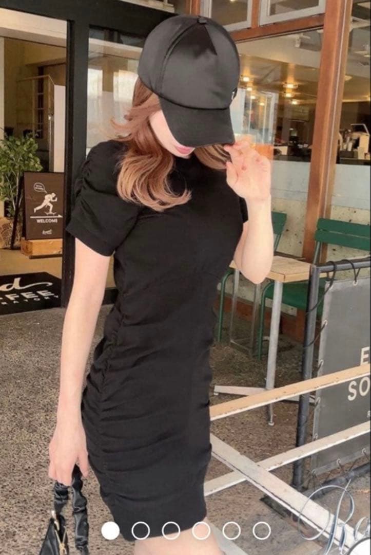 Rady ラディー パフスリーブ ギャザー タイト ミニワンピース グレー M — image 3