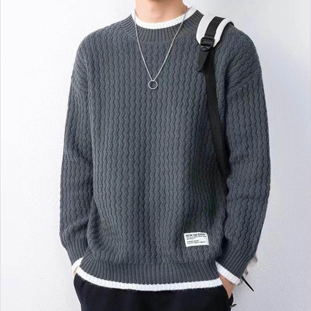 新品✨メンズ　ニット　セーター　クルーネック　Mサイズ — image 2