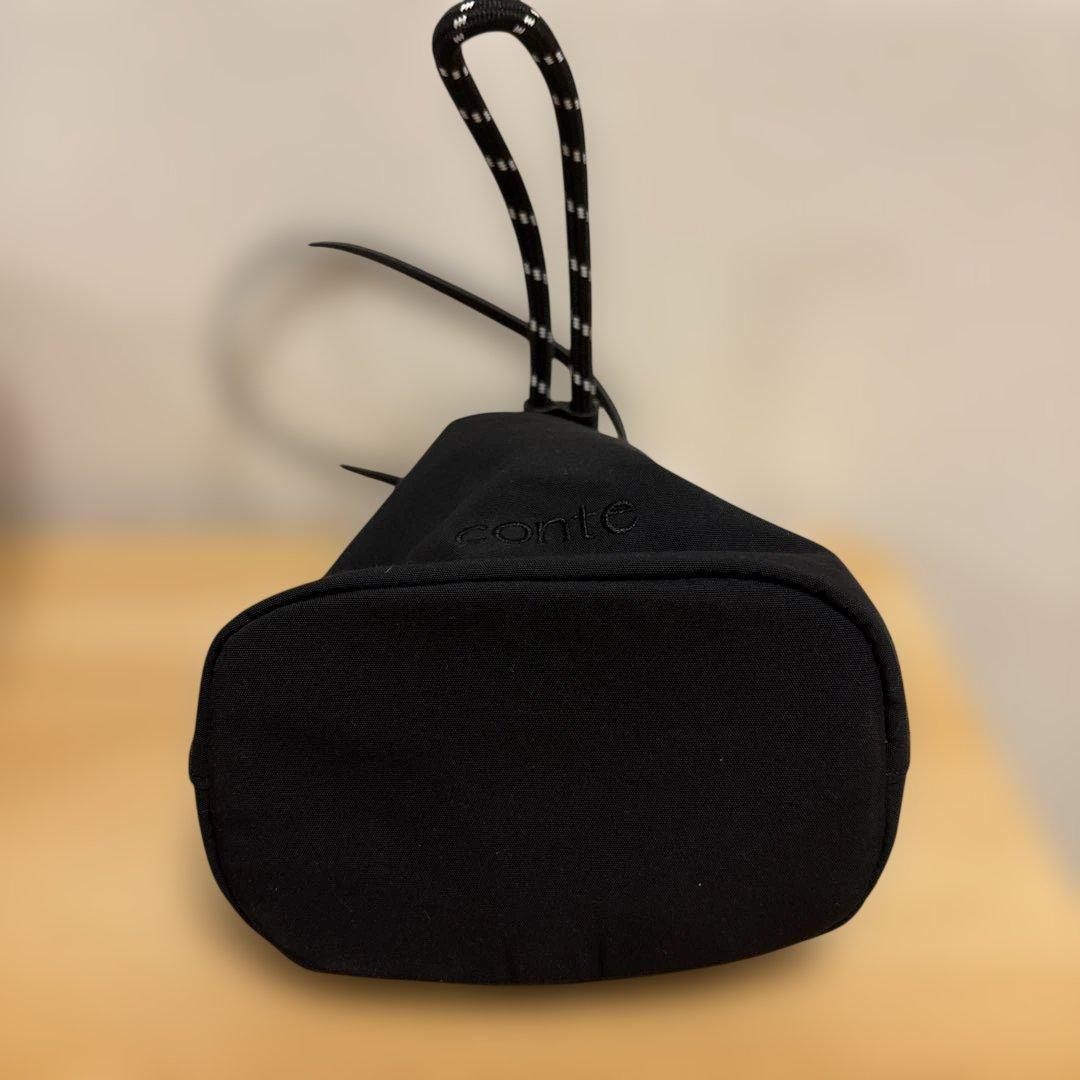 美品　CONTE ドローストリングバッグ　ブラック — image 3