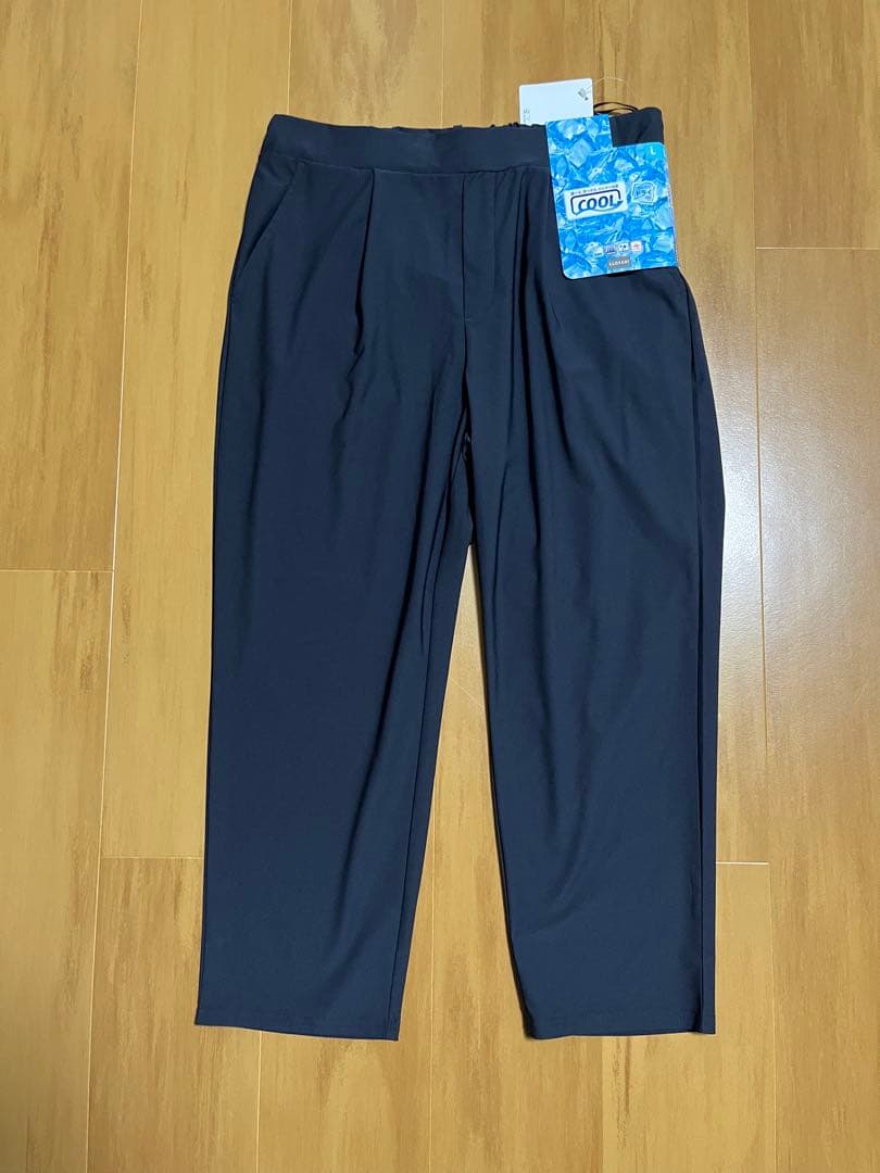 新品CLOSSHI ストレッチテーパードパンツ　イージーパンツ　ネイビー接触冷感 — image 2
