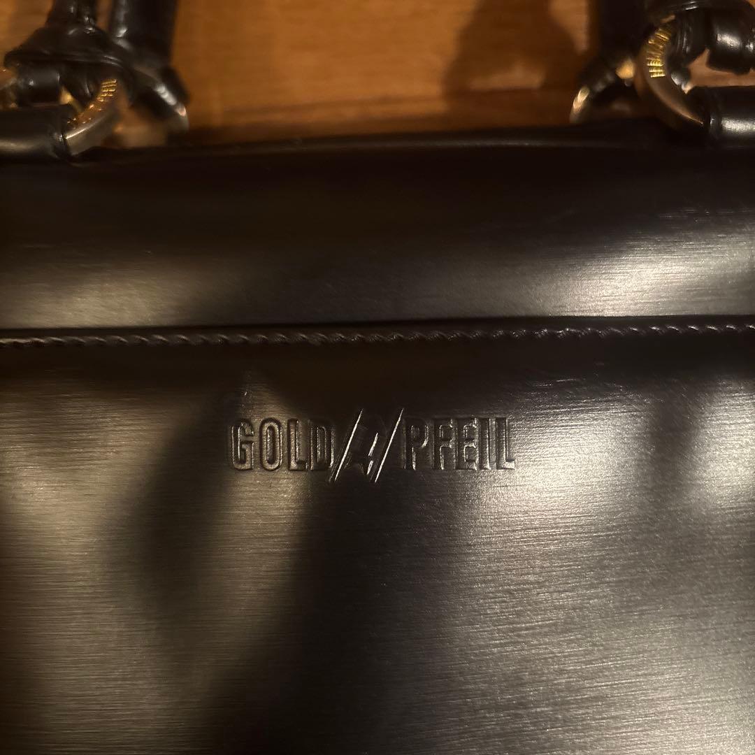 【極美品】GOLD PFEIL ゴールドファイル レザーハンドバッグ 黒 — image 2