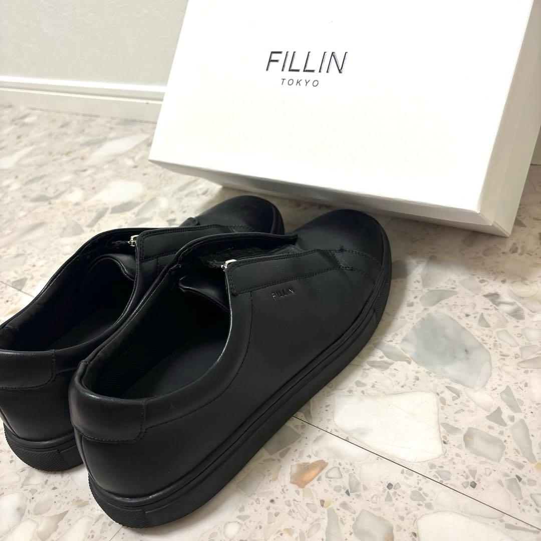 【美品・箱付き】FILLIN TOKYO フロントジップレザースニーカー 28黒 — image 5