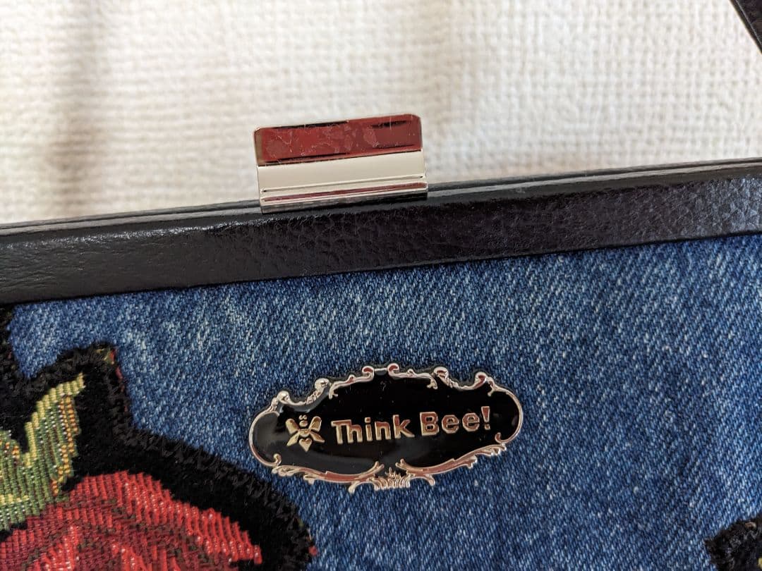 Think Bee! シンクビー ハンドバッグ　デニム　バラ柄 — image 4