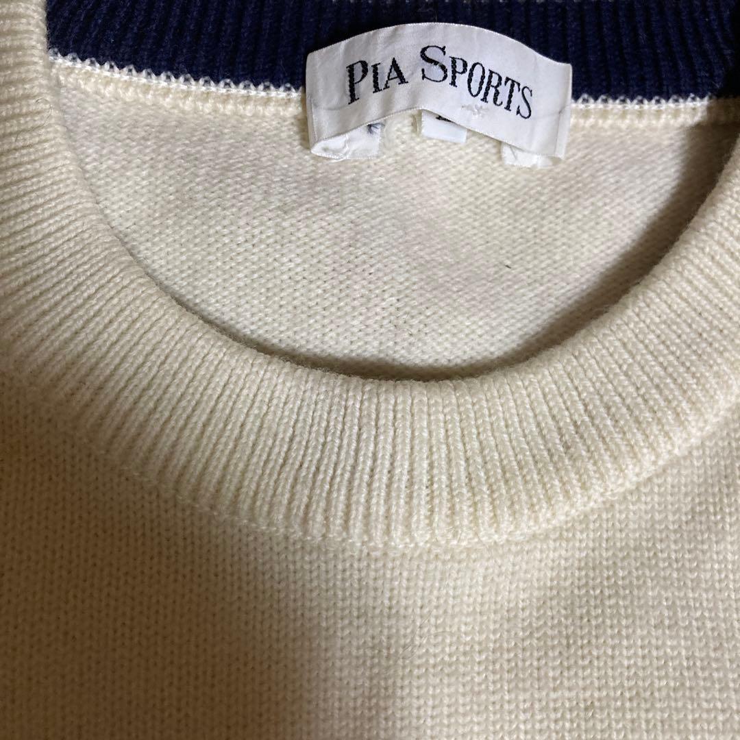 PIA SPORTS ニット セーター ホワイト ネイビー — image 2