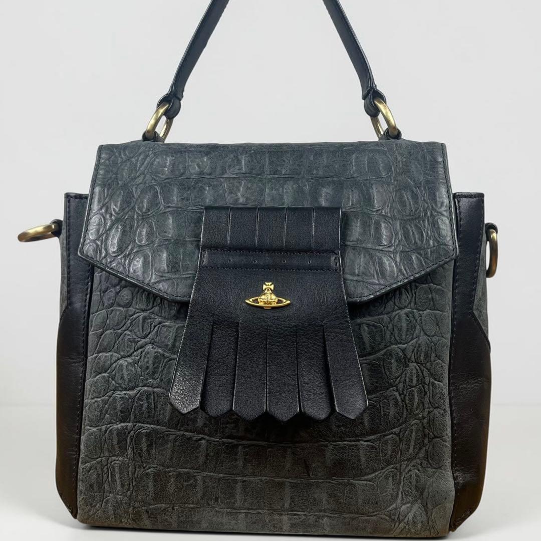 Vivienne Westwood 2way クロコ型押し ハンドバッグ オーブ — image 2