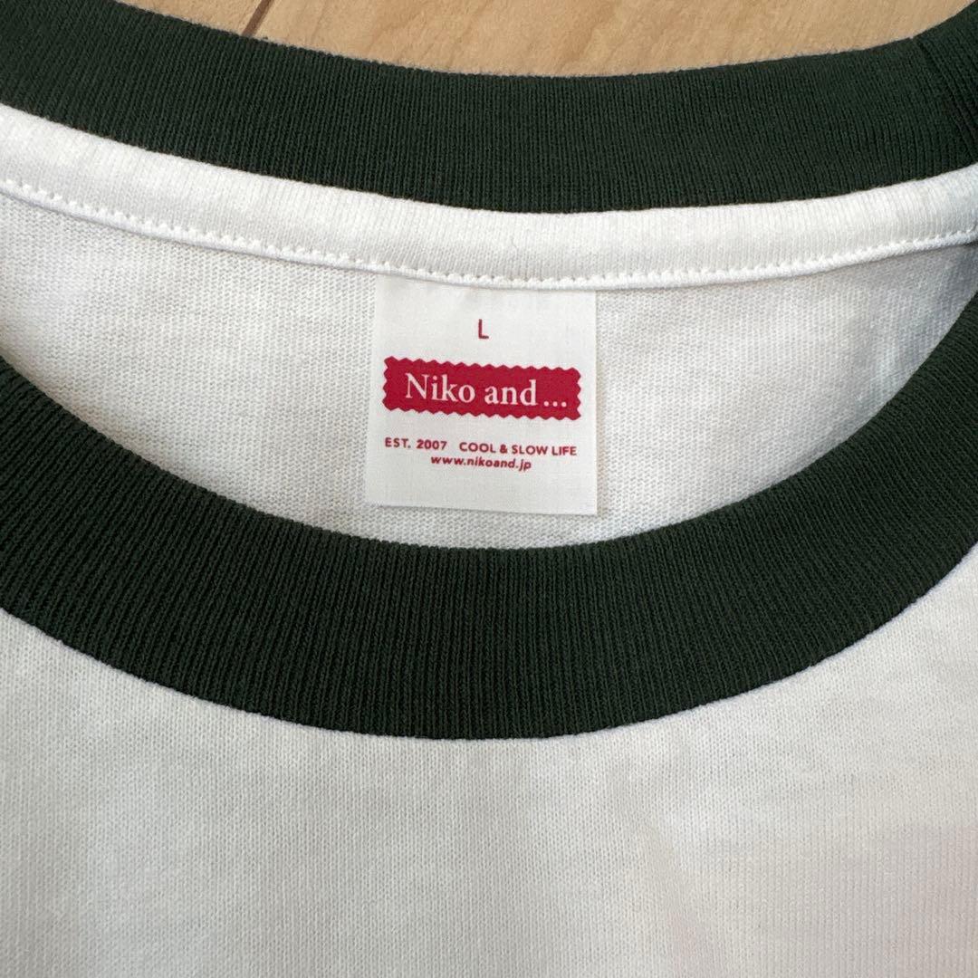ニコアンド【新品】ハイカロリーラグランＴシャツ ネイビー　L — image 4