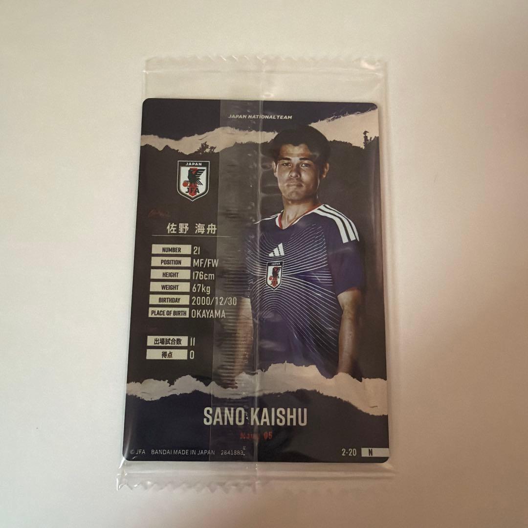 サッカー日本代表　ツインウエハース　佐野海舟 — image 2