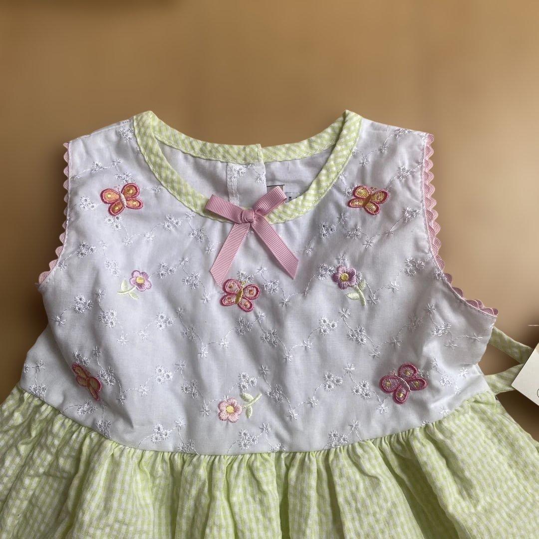 新品未使用　蝶刺繍ノースリーブワンピース 5T — image 2