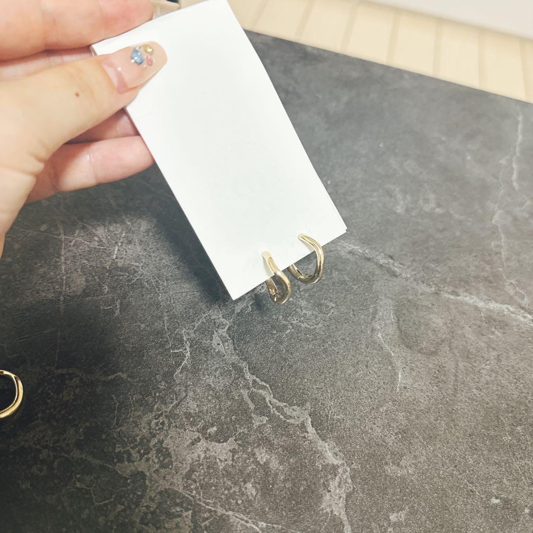 ゴールドカラー フープイヤリング セット — image 4