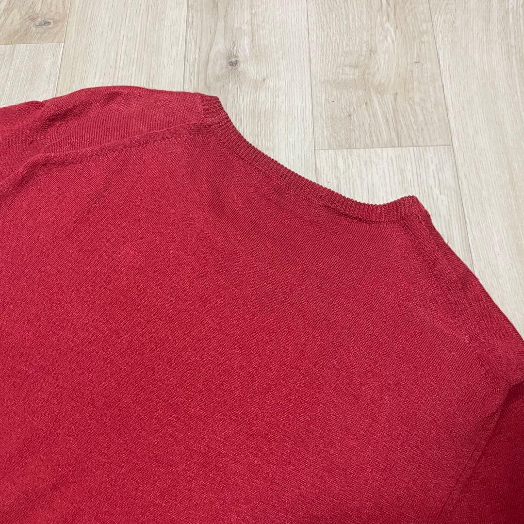 Drumohr リネン 麻 半袖サマーニット Tシャツ イタリア製　レッド　赤 — image 4