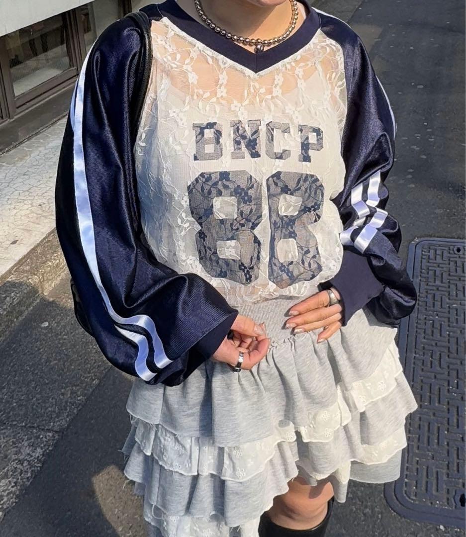 CIAOPANIC レースドッキングフットボールTee — image 2