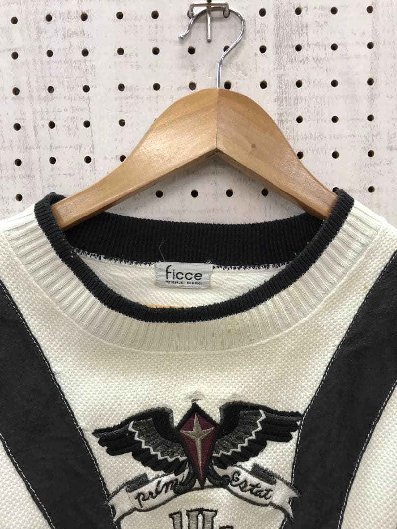 FICCE ドメスティック デザイナーズ 古着 エンブレムワッペン ットンニット — image 3