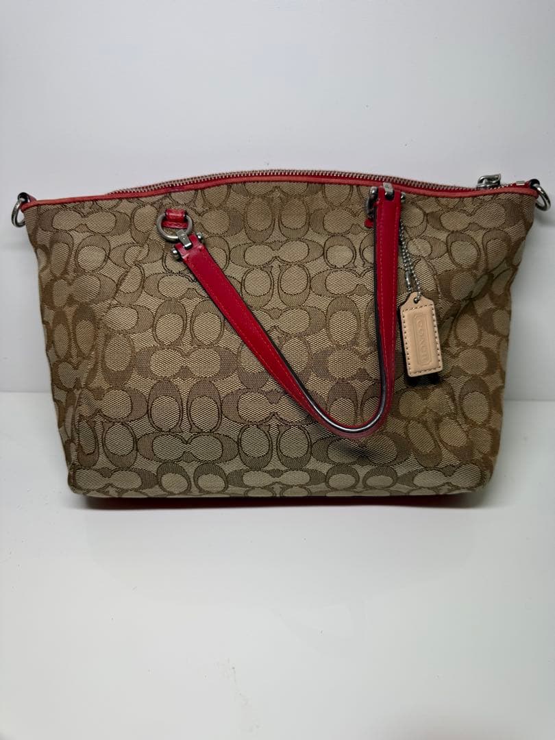COACH シグネチャー ハンドバッグ コーチ バッグ 赤 レッド — image 2