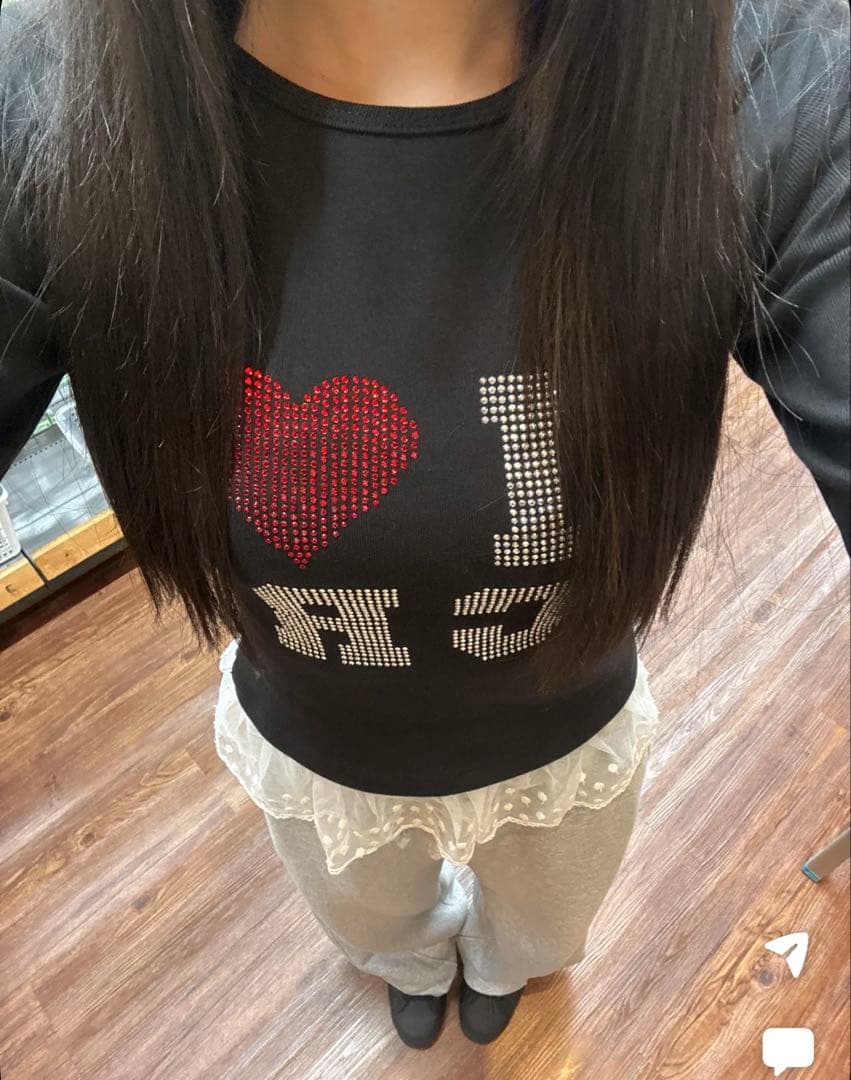 sona cranberry ラメストーン長袖Tシャツ — image 4