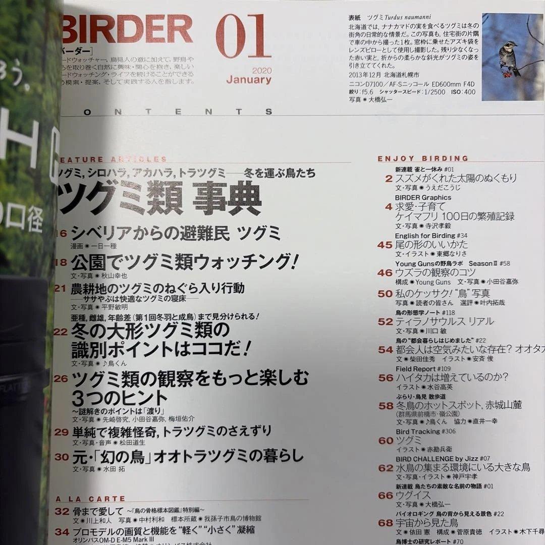 BIRDER 2020年1月号 ツグミ類事典　付録なし — image 5