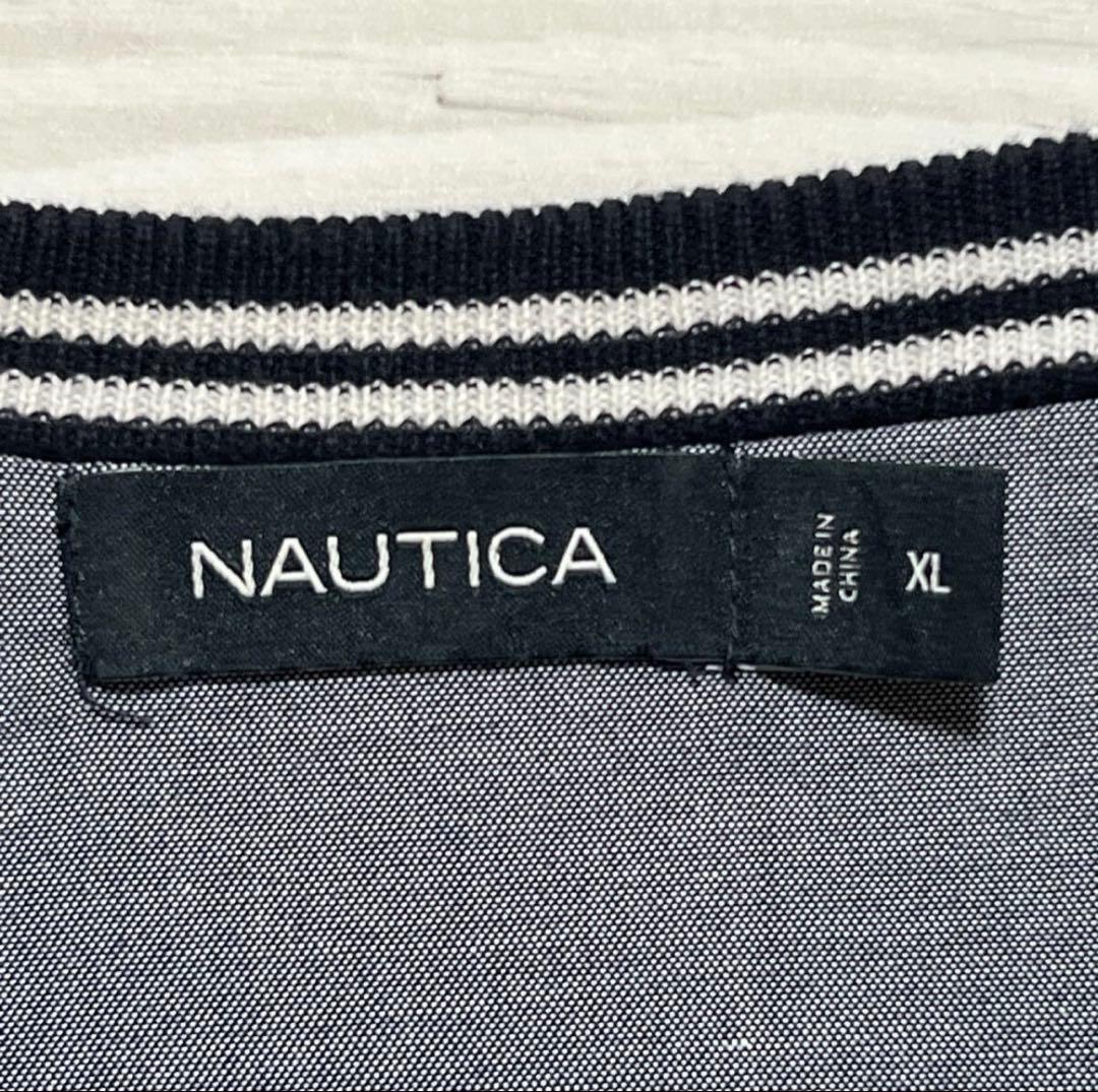 NAUTICA ノーティカ コットンニット セーター ボーダー XL ゆるだぼ — image 4
