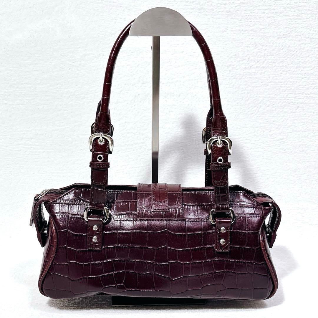 【新品未使用】GUESS ゲス 型押し ハンドバッグ y2k ボルドー — image 3