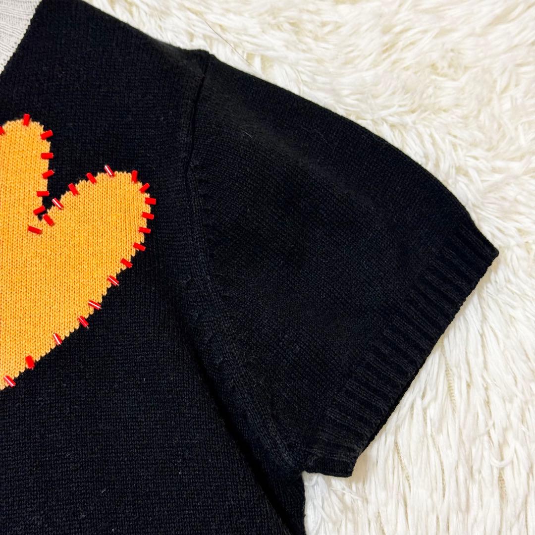 Ritmo Latino PARTS 半袖 ニット 38 黒 刺繍 — image 4