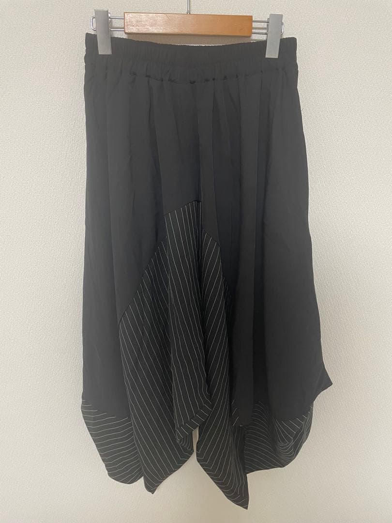 サルエルパンツ ブラック ストライプ柄　V系 モード系 — image 2