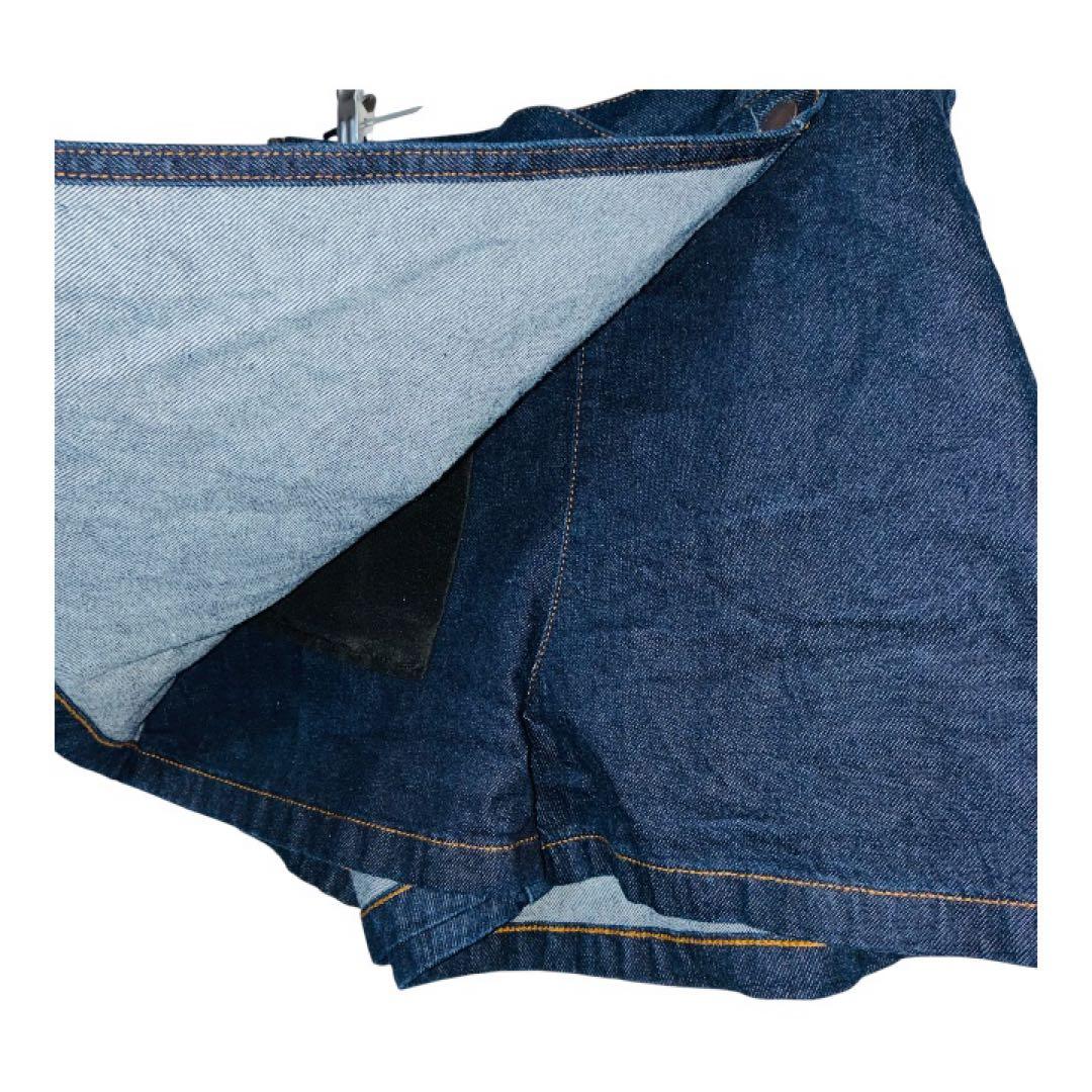 GU デニムラップスコート Aラインシルエット L ネイビー — image 3