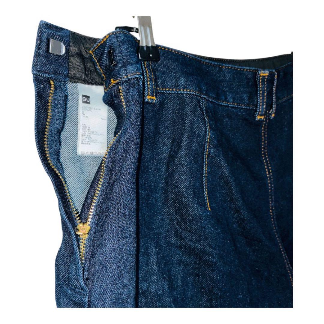 GU デニムラップスコート Aラインシルエット L ネイビー — image 5