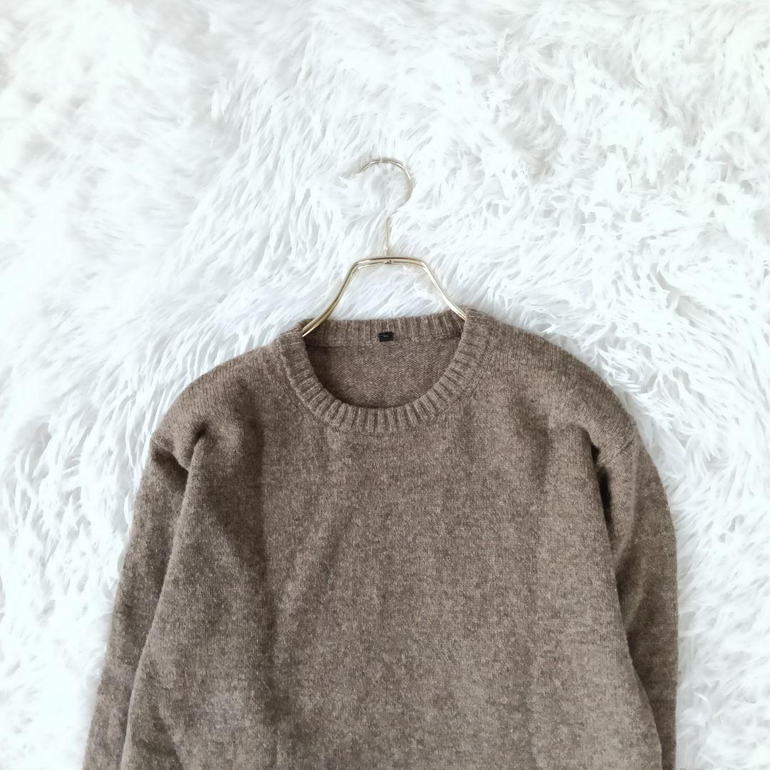 無印良品　良品計画 ウール100% クルーネックニット ブラウン M — image 4