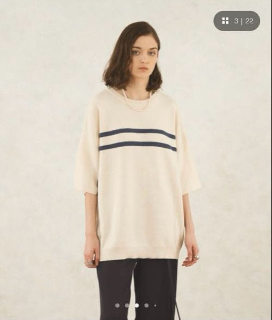 selle glant ボーダーニットTシャツ　オフホワイト　¥4,950 — image 2