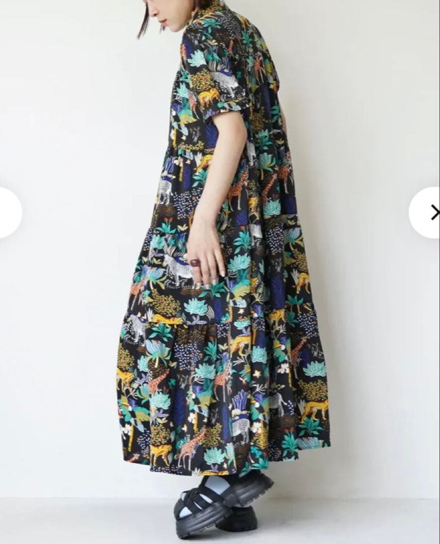 【新品】Lily & Rose 動物柄　ティアードロングワンピース — image 2