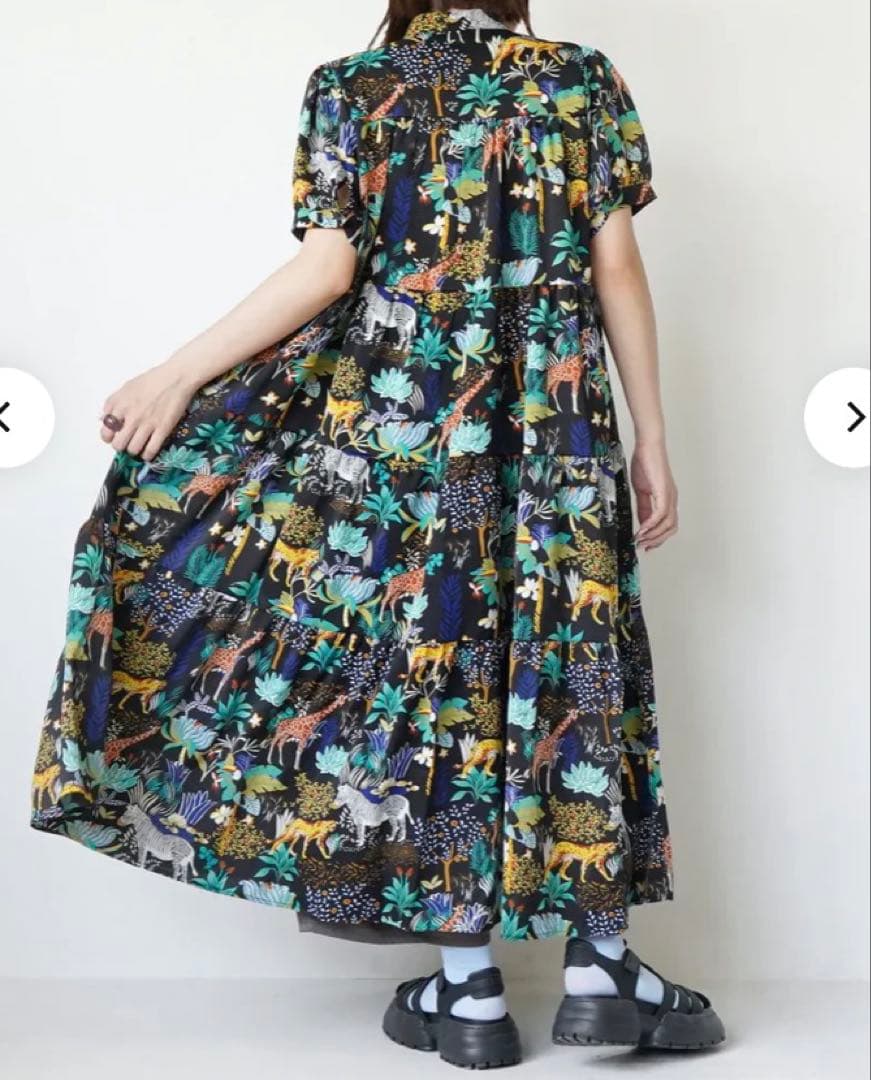 【新品】Lily & Rose 動物柄　ティアードロングワンピース — image 3