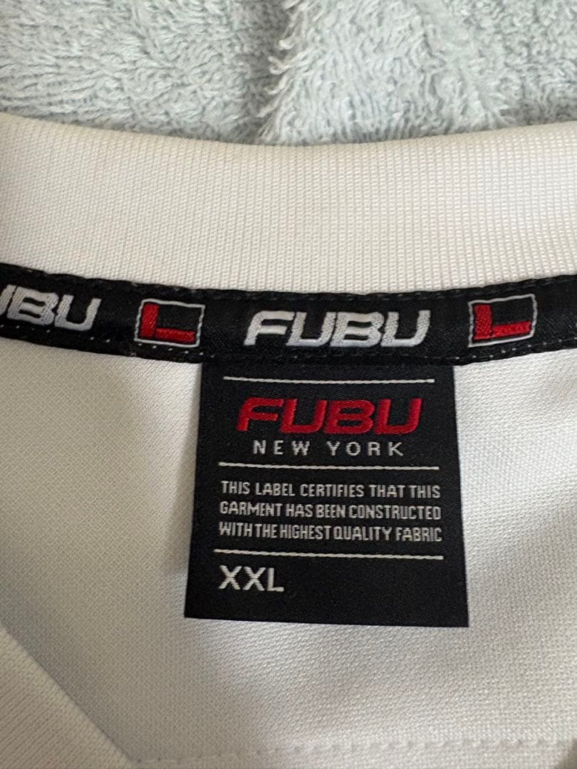 FUBU フブ ゲームシャツ XXL ホワイト ネイビー — image 2