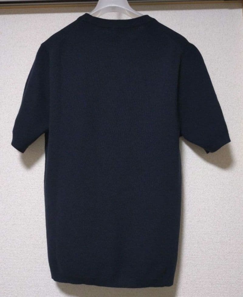 ユニクロ ウォッシャブルミラノリブニットTシャツ ネイビー S — image 3
