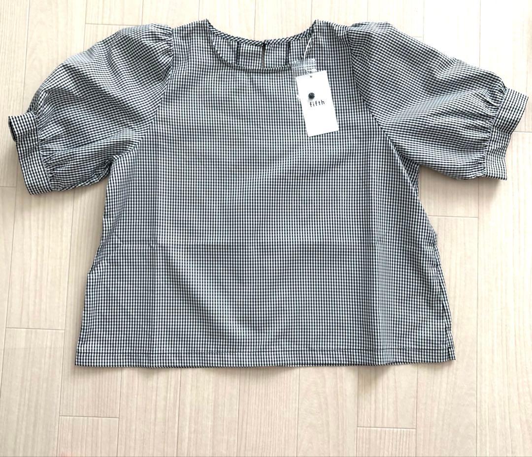 新品タグ付き fifth新作 即完売予約商品 パフスリーブチェックブラウス — image 5