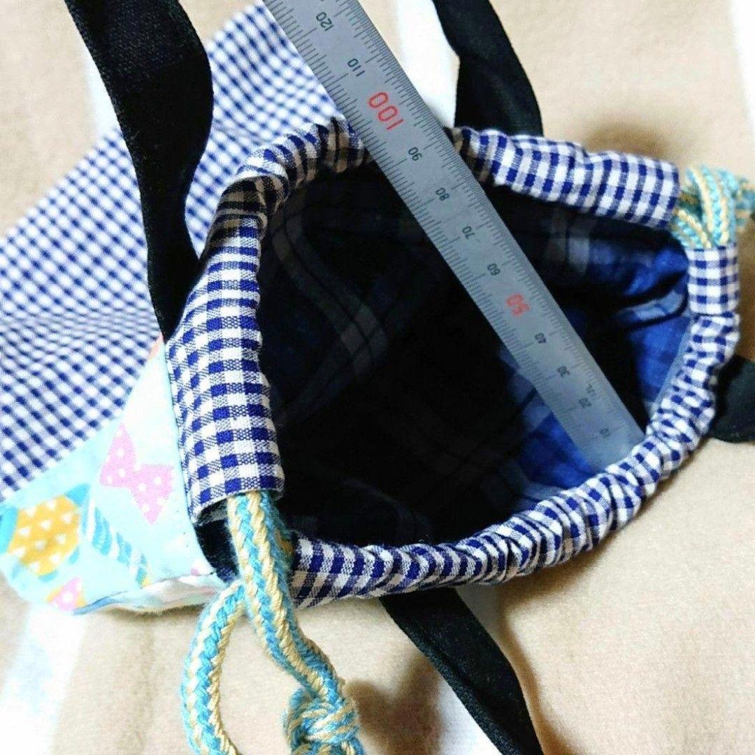 6.□3.くまチェック　巾着バッグ — image 2